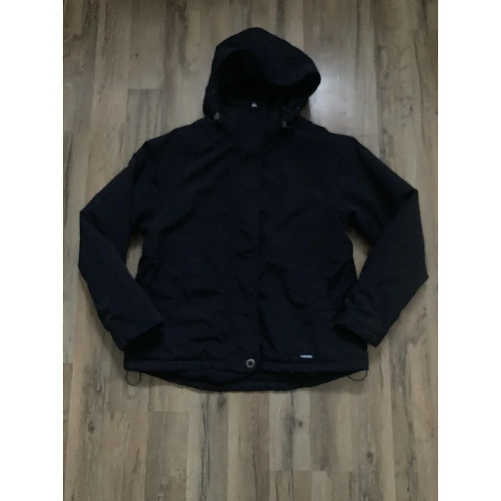 Lands' End Women's Black The Squall Jacket Size Large 14/16 Fleece Lined - Picture 3 of 9